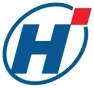 Logo: a blue H in an oval