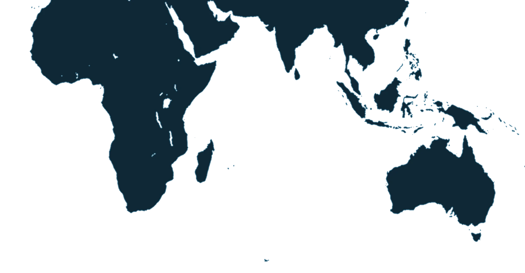 A dark map of Africa, the Indian Ocean and Australia